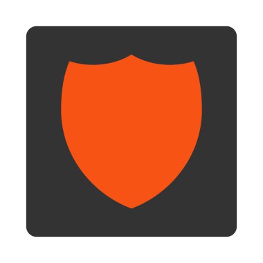 Kalkan yuvarlak düz turuncu ve gri renkler düğmesi