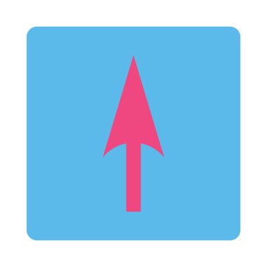 Ok eksen Y düz pembe ve mavi renkler düğmesini yuvarlak