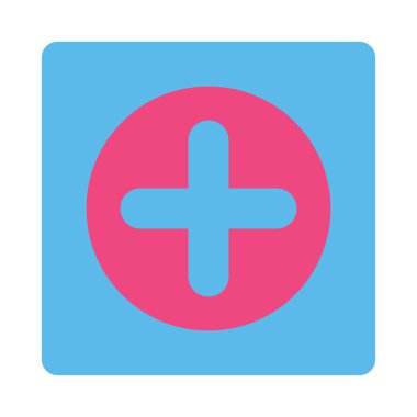 Yuvarlak düz pembe ve mavi renkler düğmesi oluşturma