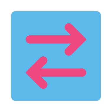 Fiske vurmak yatay düz pembe ve mavi renkler yuvarlak düğmesi