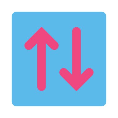 Fiske vurmak dikey düz pembe ve mavi renkler yuvarlak düğmesi