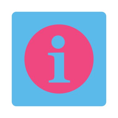 Bilgi düz pembe ve mavi renkler düğmesini yuvarlak