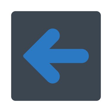 Ok sol düz düz mavi renkler düğmesini yuvarlak