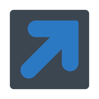 Ok yukarı sağ düz düz mavi renkler düğmesini yuvarlak