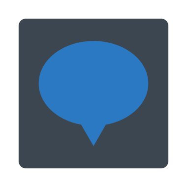 Afiş düz düz mavi renkler düğmesini yuvarlak