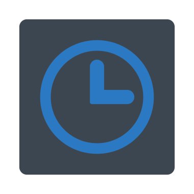 Saat düz düz mavi renkler düğmesini yuvarlak