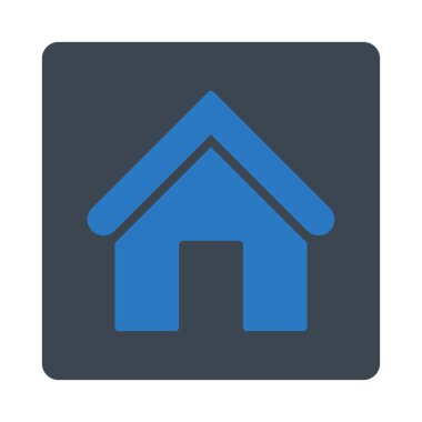 Ev düz düz mavi renkler yuvarlak düğmesi