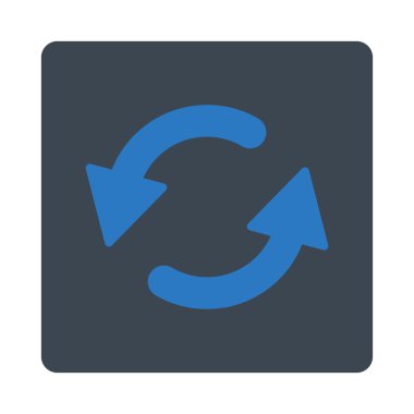 Yenile CCW yuvarlak düz düz mavi renkler düğmesi