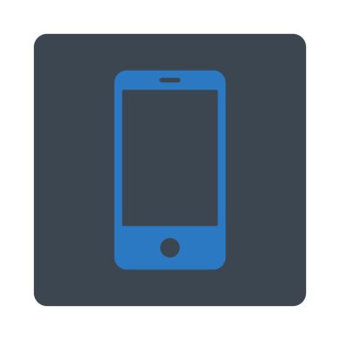 Smartphone düz düz mavi renkler düğmesini yuvarlak