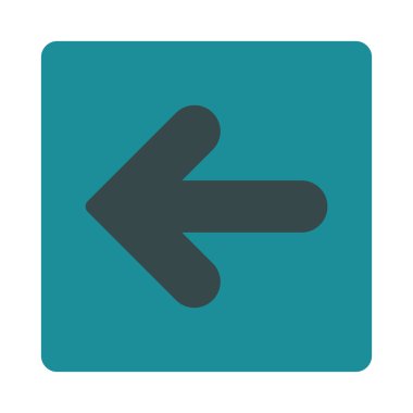 Ok sol düz yumuşak mavi renkler düğmesini yuvarlak