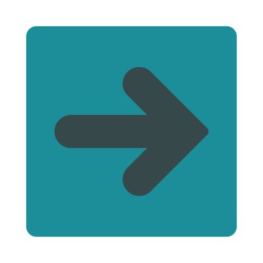 Ok sağ düz yumuşak mavi renkler düğmesini yuvarlak