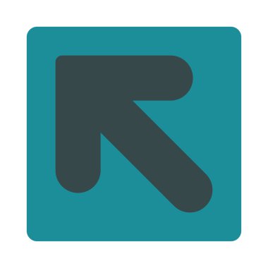 Ok yukarı sol düz yumuşak mavi renkler düğmesini yuvarlak