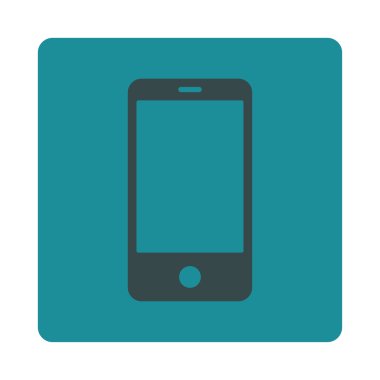 Smartphone düz yumuşak mavi renkler düğmesini yuvarlak