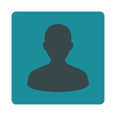 Kullanıcı düz yumuşak mavi renkler düğmesini yuvarlak