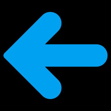 Ok sol düz mavi renk simgesi