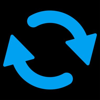 Yenileme düz mavi renk simgesi