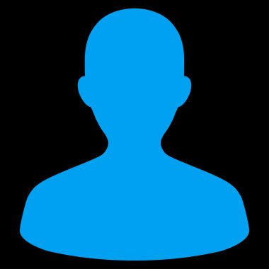 Kullanıcı düz mavi renk simgesi