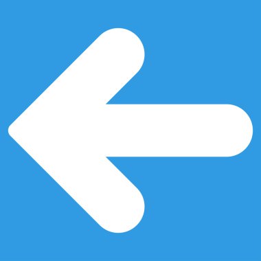 Ok sol düz beyaz renk simgesi