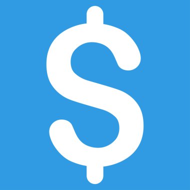Doları düz beyaz renk simgesi