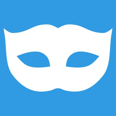 Gizlilik maskesi düz beyaz renk simgesi