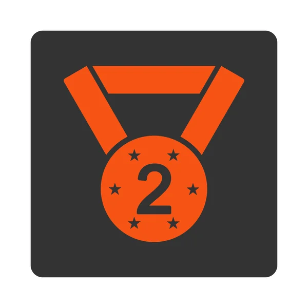 Segundo ícone de medalha de botões de prêmio OverColor Set — Fotografia de Stock