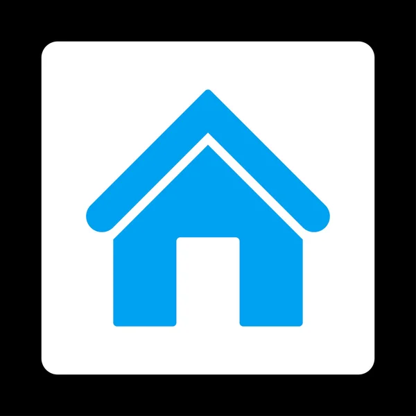丸い家のフラット青と白の色ボタン — ストック写真