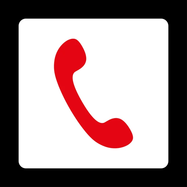 Teléfono plano rojo y blanco colores botón redondeado —  Fotos de Stock