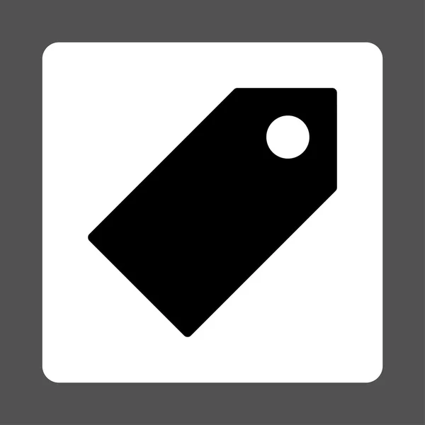 Tag plana cores preto e branco botão arredondado — Fotografia de Stock