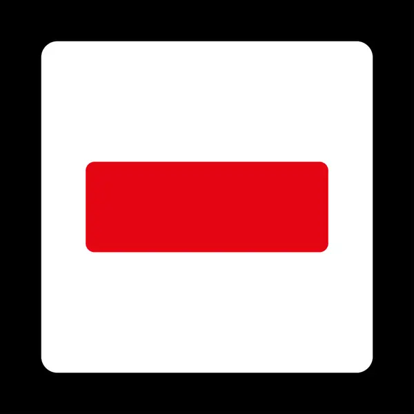 减号扁平的红色和白色圆形按钮 — 图库照片