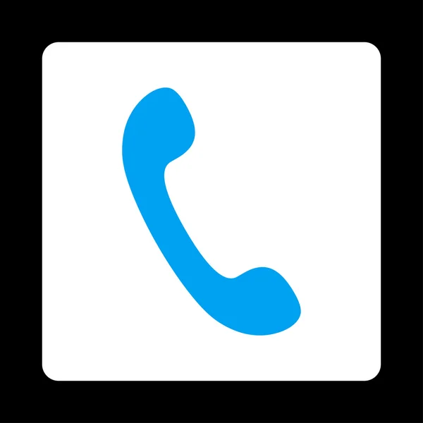 Tlačítko telefonu byt modré a bílé barvy, zaoblené — Stock fotografie