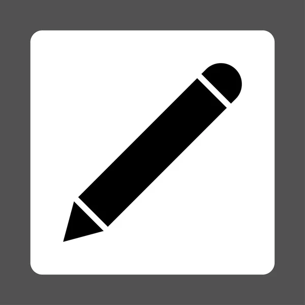 铅笔扁平的黑色和白色圆形按钮 — 图库照片