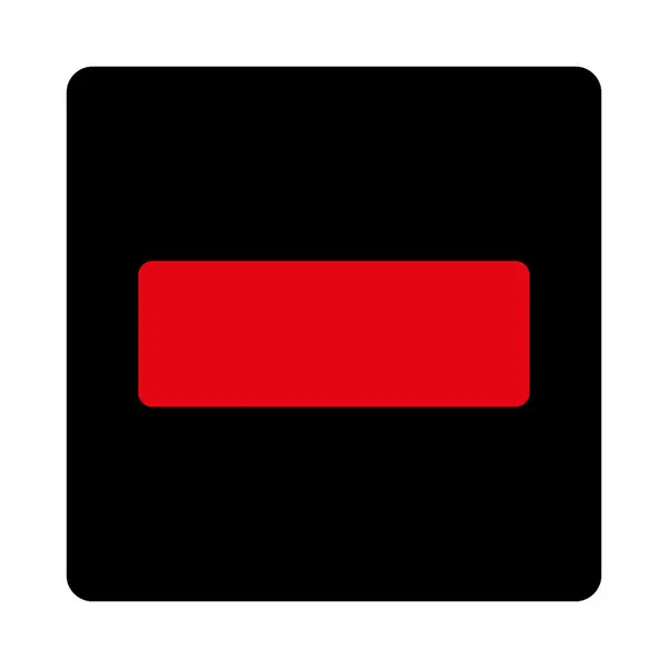 减号扁平密集的红色和黑色圆形按钮 — 图库照片