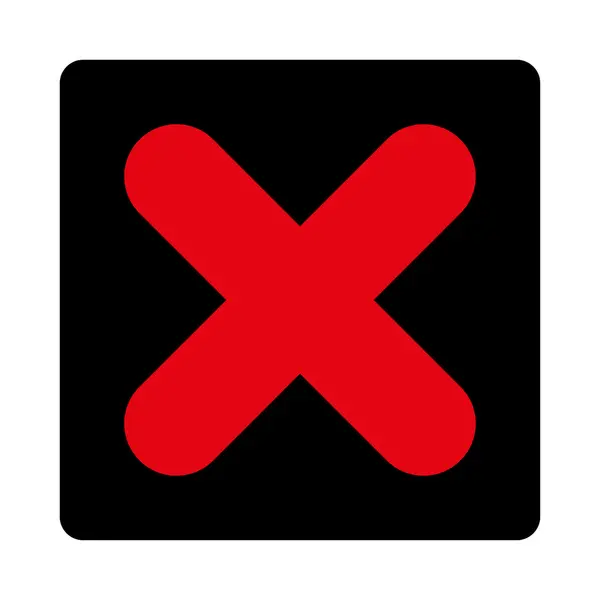 Cancel flat intensive red and black colors rounded button — Stock Photo, Image