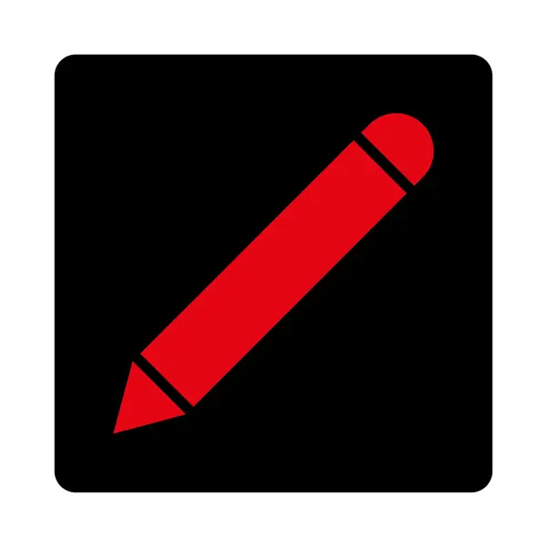 鉛筆の丸みを帯びたフラット集中的な赤と黒の色] ボタン — ストック写真