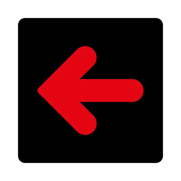 Pil vänster platt intensiva röda och svarta färger rundade knappen — Stockfoto
