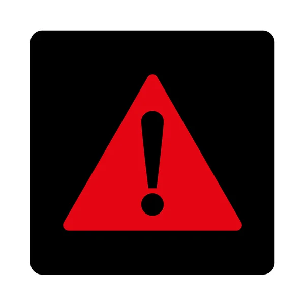 Warning flat intensive red and black colors rounded button — Stock Photo, Image