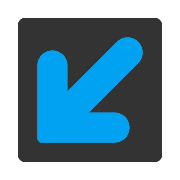 Flecha hacia abajo Izquierda plana azul y gris colores botón redondeado —  Fotos de Stock
