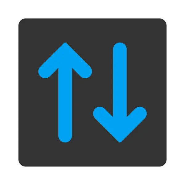Flip vertikal platta blå och grå färger rundade knappen — Stockfoto