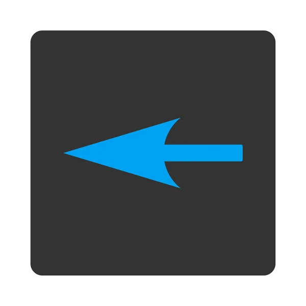 Sharp freccia sinistra piatta blu e grigio colori arrotondato pulsante — Foto Stock