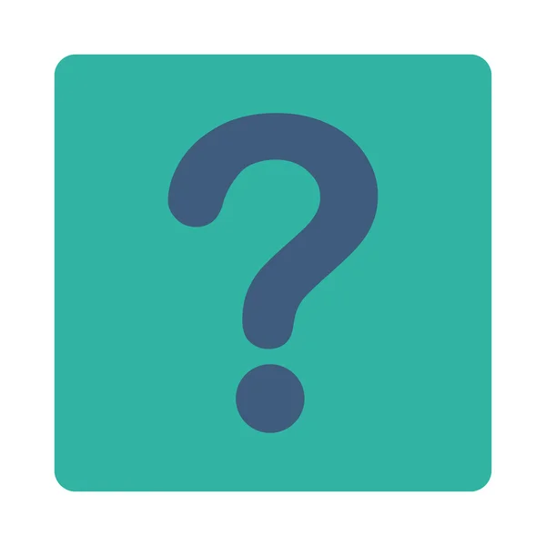 Question flat cobalt and cyan colors rounded button — Stock Photo, Image