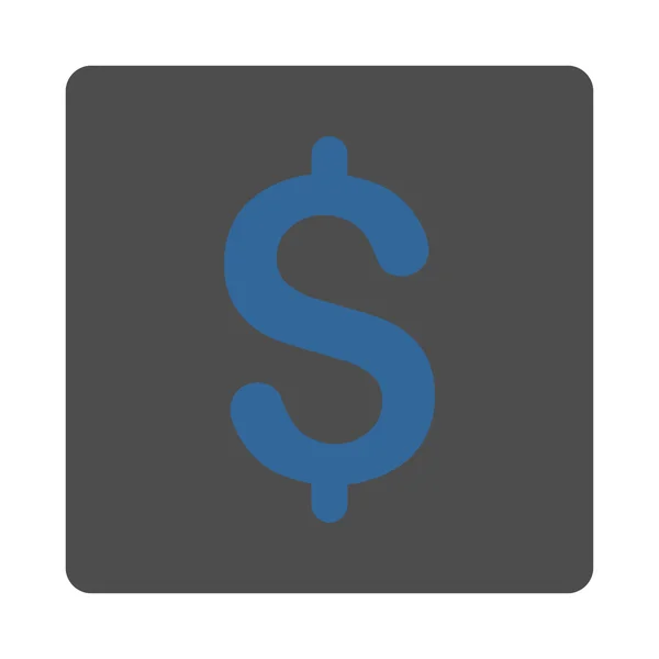 Dollar platte kobalt en grijze kleuren afgerond knop — Stockfoto