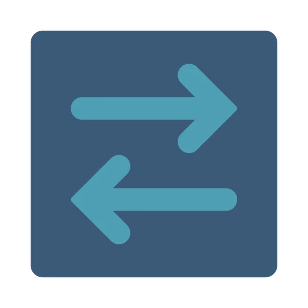 Flip Horizontal ciano plana e azul cores arredondadas botão — Fotografia de Stock
