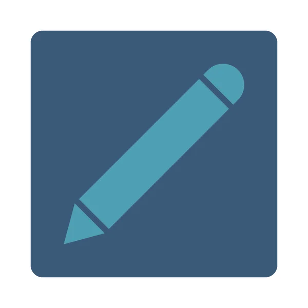 Pencil flat cyan and blue colors rounded button — Stock Photo, Image