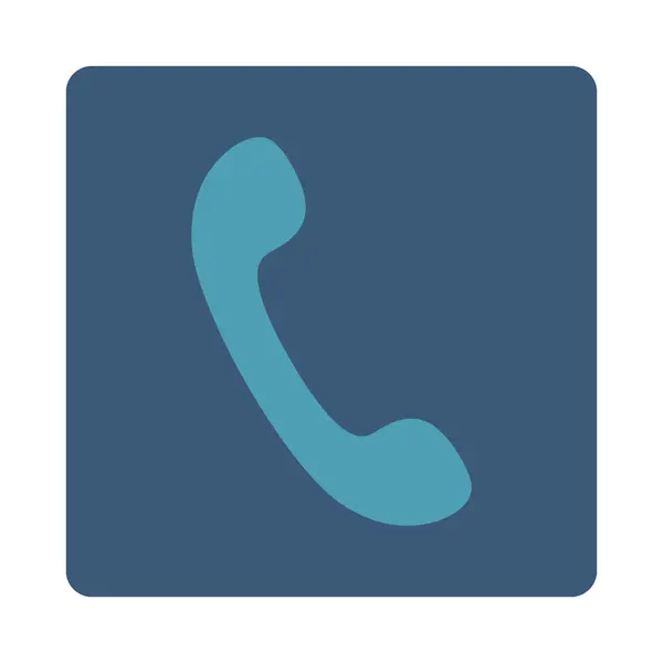 Телефон голубой и голубой цвета округлая кнопка — стоковое фото