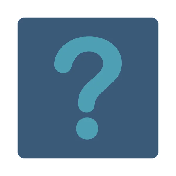 Question flat cyan and blue colors rounded button — Stock Photo, Image