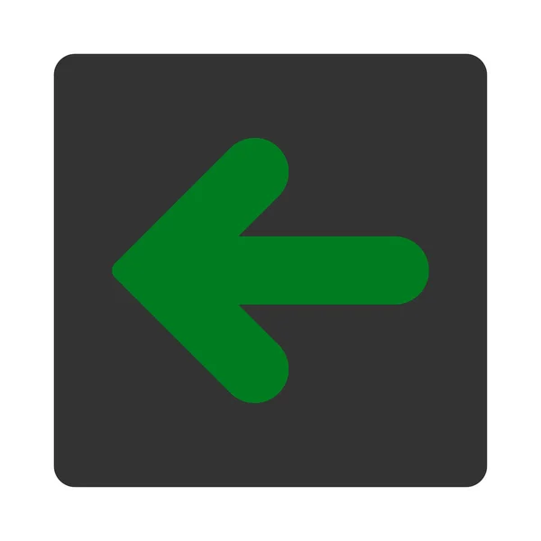 Strzałka w lewo płaskie zielone i szare kolory zaokrąglone przycisk — Zdjęcie stockowe
