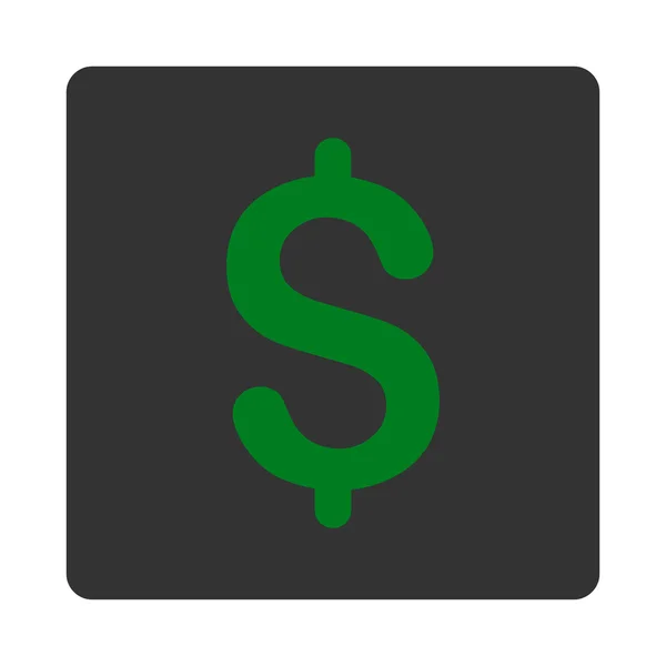 ドル フラット緑とグレーの色の丸いボタン — ストック写真