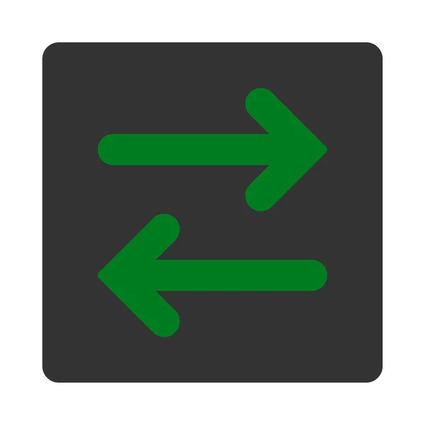 Voltear Horizontal plana de color verde y gris botón redondeado —  Fotos de Stock
