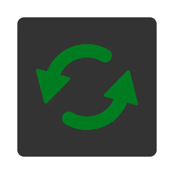 Atualizar Ccw plana verde e cinza cores arredondadas botão — Fotografia de Stock