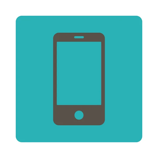 Smartphone cinza plana e ciano cores arredondadas botão — Fotografia de Stock